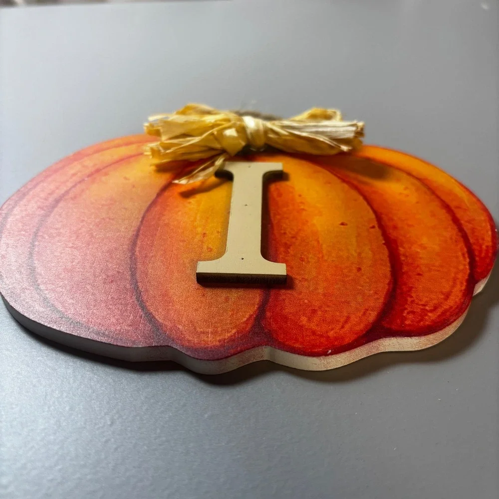 Fall Pumpkin Patch Letter Wall Decor Orange Raffia‎ Bow Autumn